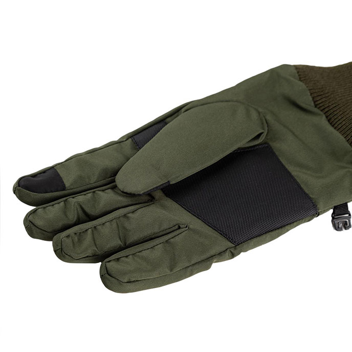 Isotoner® Mens Water Repellent Padded SmarTouch™  Glove with Ribbed Cuff Khaki Extra Image 1